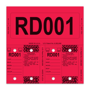 Control-Tags - #226 - Red - Qty. 1 each With Rings