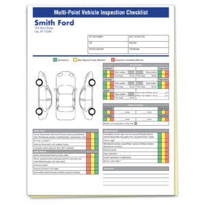 Custom Multi-Point Vehicle Checkup - 2 Part - 8.5" x 11" -  Qty. 1 each